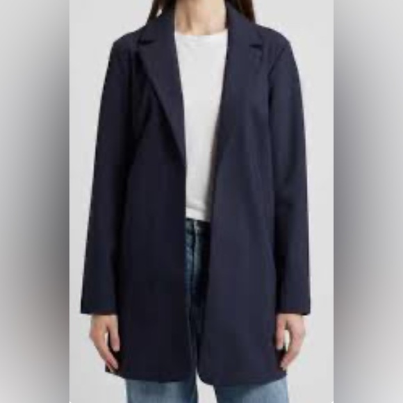 Bagatelle Collection Open Front Topper Jacket Deep Eggplant Longline Blazer XS - Picture 1 of 13